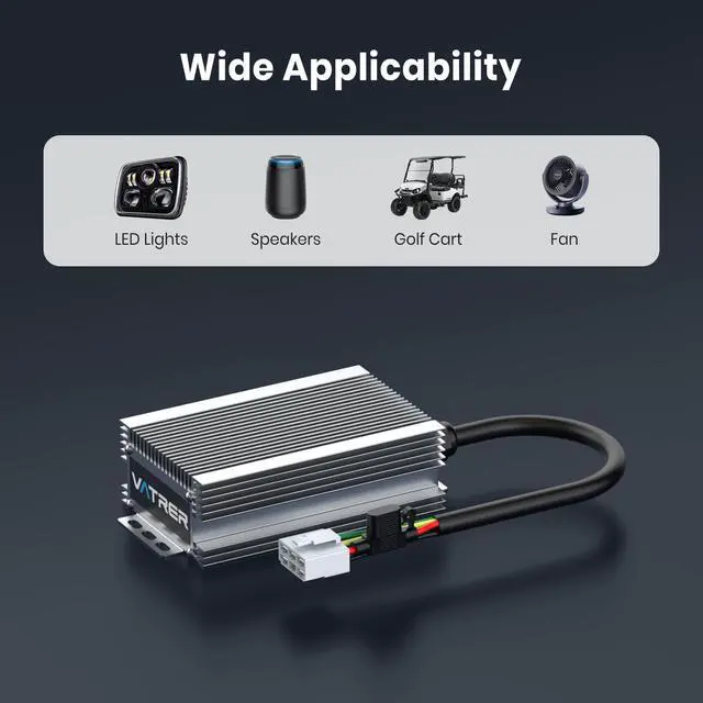 Alt view image 7 of 7 - 48V 72V to 12V 25A Buck Converter, 335W DC-DC Step Down Converter | Voltage Regulator Reducer Transformer with 15A Fuse for Golf Carts,RVs,etc. (Input Voltage: 40V~90V)