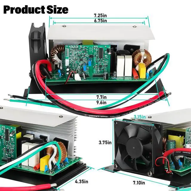 Alt view image 4 of 6 - WF-8955-MBA Power Converter Assembly, 55 Amp for WF-8955PEC & Parallax 7155 Converter for 12V RV Lead-Acid Battery