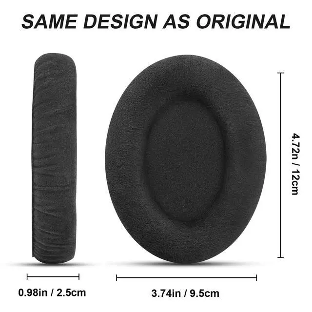 Alt view image 3 of 7 - GVOEARS Replacement Earpads Cushions for Sennheiser HD598/HD598 Cs/HD598 SE/HD598 SR/HD558/HD599/HD569/HD579/HD515/HD555/HD560s/HD518 Headphones Ear EADS, Soft Memory Foam, Upgraded Velour Fabric