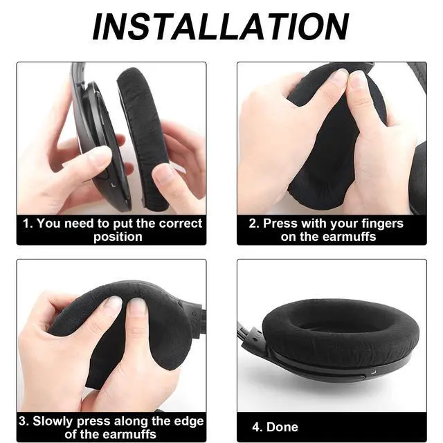 Alt view image 6 of 7 - GVOEARS Replacement Earpads Cushions for Sennheiser HD598/HD598 Cs/HD598 SE/HD598 SR/HD558/HD599/HD569/HD579/HD515/HD555/HD560s/HD518 Headphones Ear EADS, Soft Memory Foam, Upgraded Velour Fabric