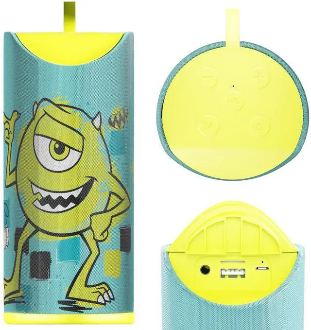Main image of Disney/Pixars Monsters, Inc Bluetooth Speaker| Mike Wazowski Splashproof Wireless Speaker with 3 Hrs Playtime/SD Slot/FM Radio - Monsters, Inc Gifts for Women, Men and All Fans of Mike and Sulley