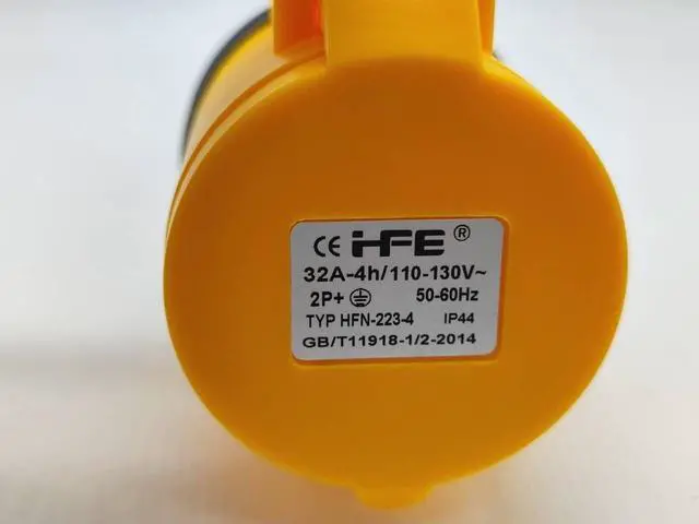 Alt view image 2 of 5 - CEE Industrial Socket Connector, IEC60309 3pin 32A Female Industrial Connector Socket 110V-130V 50/60Hz 2P+E 4h 2P+E Waterproof IP44