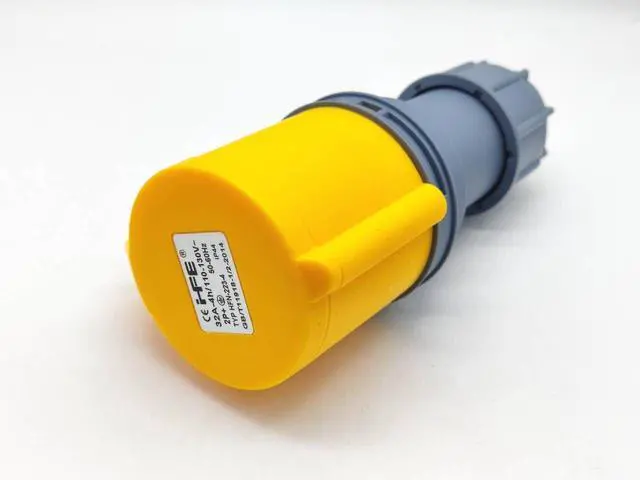 Alt view image 5 of 5 - CEE Industrial Socket Connector, IEC60309 3pin 32A Female Industrial Connector Socket 110V-130V 50/60Hz 2P+E 4h 2P+E Waterproof IP44