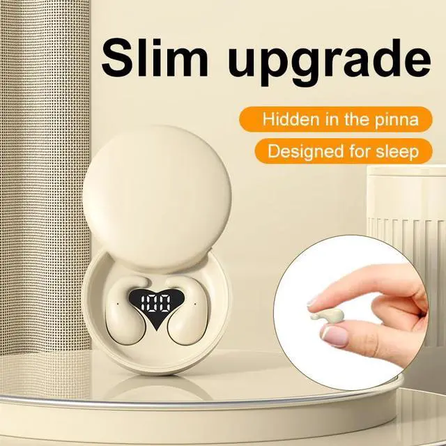 Alt view image 2 of 6 - Mini Invisible Earbuds Bluetooth 5.4,Sleep Earbuds for Side Sleepers, Mini Noise Blocking Sleep Earphones,Sleep Friendly Side Sleeping Earphones, for Work (Khaki)
