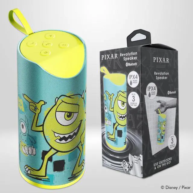 Alt view image 7 of 7 - Disney/Pixars Monsters, Inc Bluetooth Speaker| Mike Wazowski Splashproof Wireless Speaker with 3 Hrs Playtime/SD Slot/FM Radio - Monsters, Inc Gifts for Women, Men and All Fans of Mike and Sulley