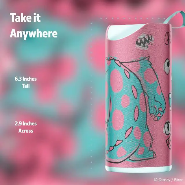 Alt view image 5 of 7 - Disney/Pixars Monsters, Inc Bluetooth Speaker| Mike and Sulley Splashproof Wireless Speaker with 3 Hrs Playtime/SD Slot/FM Radio - Monsters, Inc Gifts for Women, Men and All Fans