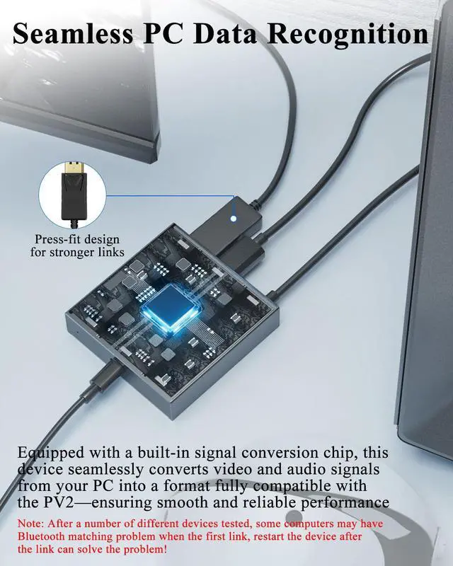 Alt view image 5 of 7 - PC Adapter for VR2 Headset Designed for VR2 Gaming with Windows PC, Compatible with Steam, Stable Signal Conversion, Expand VR Game Library, Durable Aluminum Alloy Housing