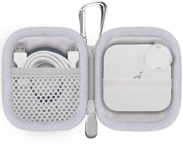Main image of Hard Travel Case for Anker Soundcore Work Portable AI Voice Recorder | Shockproof, Water Resistant, Impact-resistant, Protective Storage Box, Smooth Zipper, Portable Carrying Box, White Case