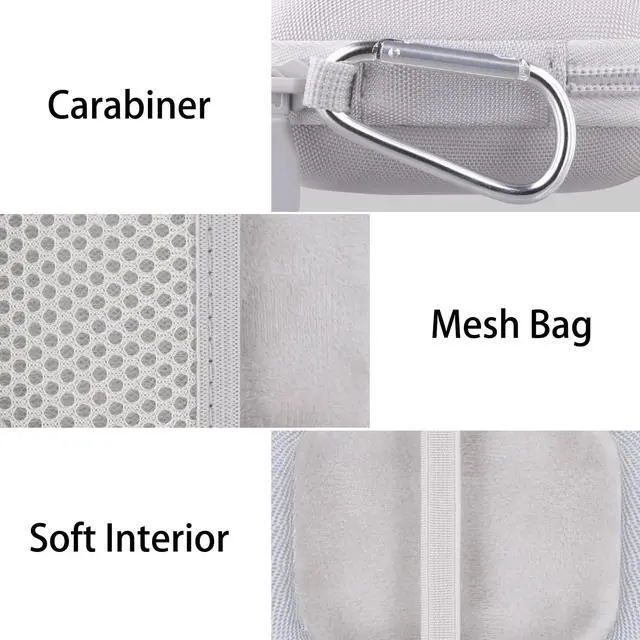 Alt view image 4 of 6 - Hard Travel Case for Anker Soundcore Work Portable AI Voice Recorder | Shockproof, Water Resistant, Impact-resistant, Protective Storage Box, Smooth Zipper, Portable Carrying Box, White Case