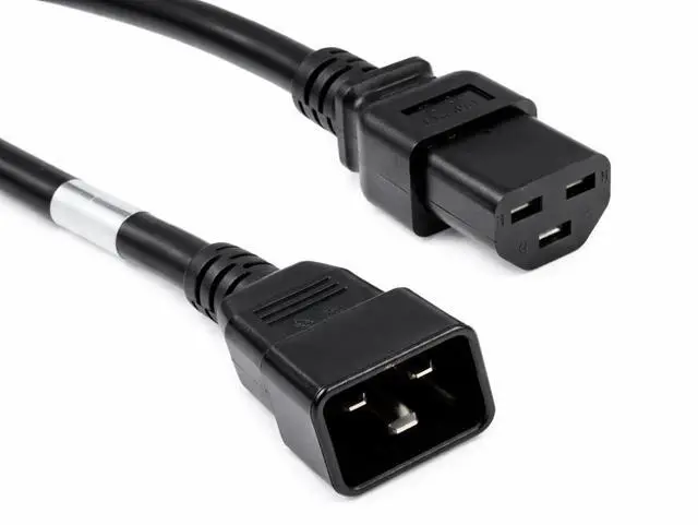 Main image of Heavy Duty C20 to C21 Power Cord 6ft, 20A/250V, 12 AWG | IEC 60320 C20 Male to C21 Female Power Cable for Server, PDU, UPS and Data Center Equipment, Black
