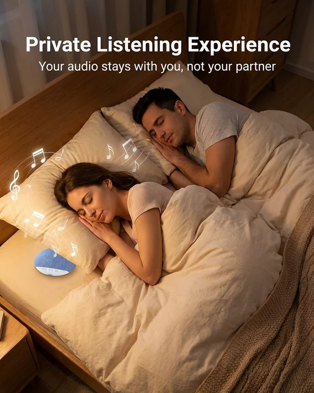 Alt view image 2 of 6 - Under Pillow Speaker for Sleeping, Bluetooth Sleep Speaker with White Noise Machine and Timer, Headphone-Free Mini Sound Speaker for Side Sleepers (Slate Blue)