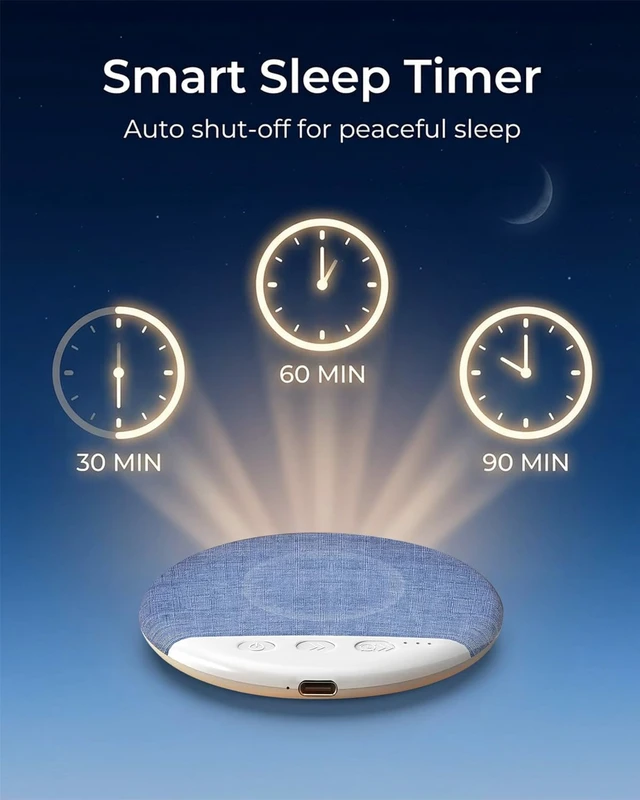 Alt view image 4 of 6 - Under Pillow Speaker for Sleeping, Bluetooth Sleep Speaker with White Noise Machine and Timer, Headphone-Free Mini Sound Speaker for Side Sleepers (Slate Blue)