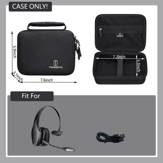 Alt view image 7 of 7 - Hard Storage Case for Necode Bluetooth Headset,Travel Case for Trucker Wireless Headset,Protective Hard Shell Portable Travel(Box for Sale) (Black)