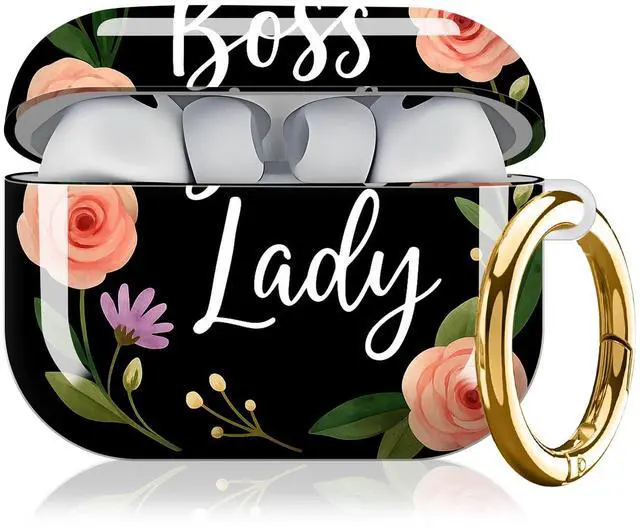 Main image of Compatible with AirPod Pro 3 Case, Cute Hard TPU Protective Cover with Keychain, Shockproof Design Case for Women & Girls,Floral Boss Lady