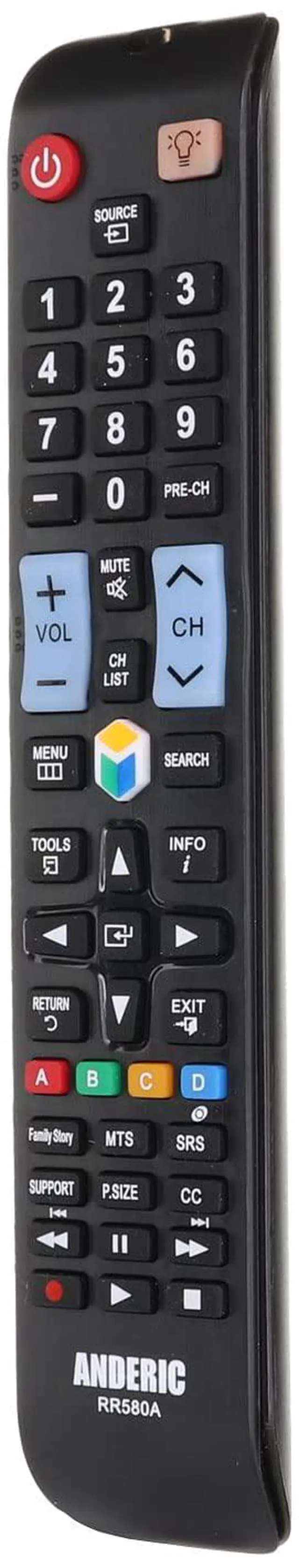 Alt view image 2 of 6 - Universal Replacement Remote Control Compatible with Samsung LCD LED HDTV | 3D and for Smart TVs - No Programming Needed - RR580A - Replacement Remote