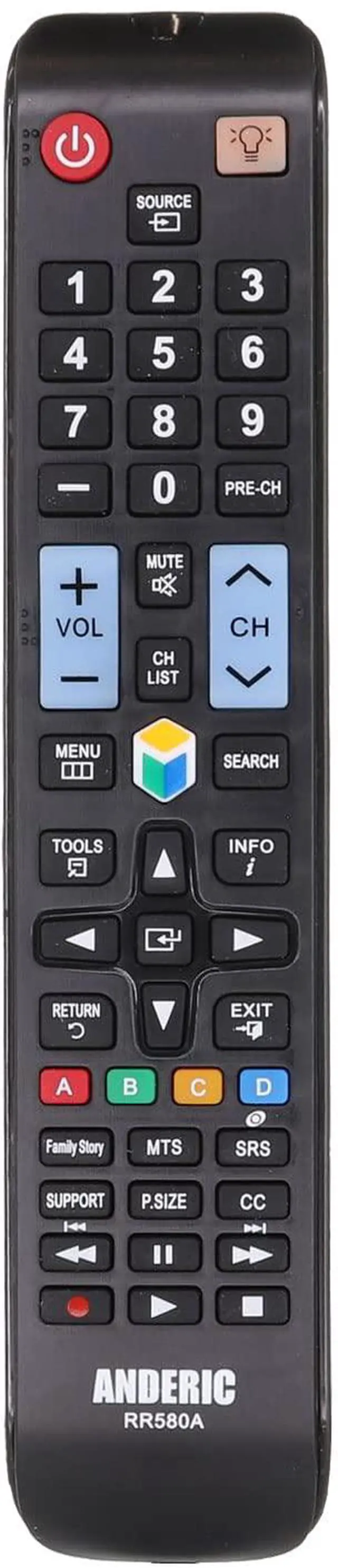Alt view image 3 of 6 - Universal Replacement Remote Control Compatible with Samsung LCD LED HDTV | 3D and for Smart TVs - No Programming Needed - RR580A - Replacement Remote