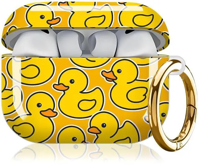 Main image of Compatible with AirPod Pro 3 Case, Cute Hard TPU Protective Cover with Keychain, Shockproof Design Case for Women & Girls,Cute Yellow Ducks