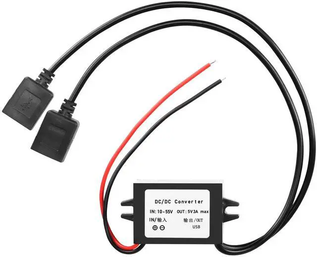 Main image of 12V to 5V USB Converter DC Buck Module | 12V 36V 48V Step-Down Convert to 5V Dual USB Female 10-55V to 5V 3A 15W Adapter DC to DC Regulator Car Power Converter