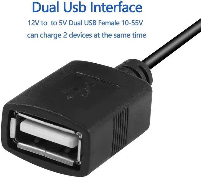 Alt view image 2 of 7 - 12V to 5V USB Converter DC Buck Module | 12V 36V 48V Step-Down Convert to 5V Dual USB Female 10-55V to 5V 3A 15W Adapter DC to DC Regulator Car Power Converter
