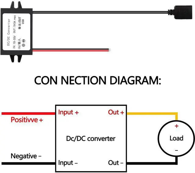 Alt view image 7 of 7 - 12V to 5V USB Converter DC Buck Module | 12V 36V 48V Step-Down Convert to 5V Dual USB Female 10-55V to 5V 3A 15W Adapter DC to DC Regulator Car Power Converter
