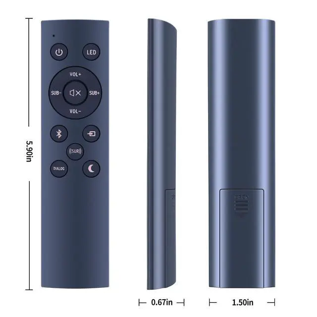 Alt view image 7 of 7 - 1067744 Replacement Remote Control for Klipsch Cinema 400 2.1 SoundBar | For KLIPSCH 1067744 Replacement Soundbar Remote Control