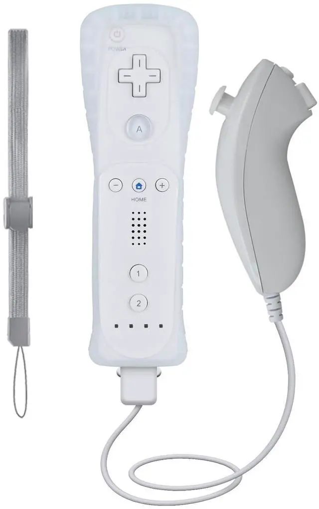 Main image of Replacement Remote Control For Wii & Wii U, with Silicon Case and Nunchuck | White, Built-in 2 in 1 Motion Plus