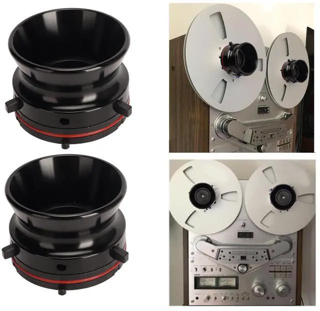Main image of Nab Reel Hub Adaptors for 10in Reel to Reel Tape Recorders, 1 Pair Aluminium Nab Hub Device for for Akai for TEAC, Universal Loading Device (Black)