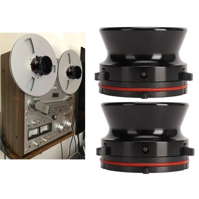 Alt view image 4 of 6 - Nab Reel Hub Adaptors for 10in Reel to Reel Tape Recorders, 1 Pair Aluminium Nab Hub Device for for Akai for TEAC, Universal Loading Device (Black)