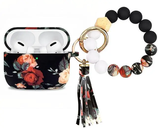 Main image of AirPods Pro 3 Case (2025), Shockproof Soft Silicone Case Cover Compatible with Apple Airpods Pro3 Case, Cute Skin Cover with Bracelet Lanyard and Keychain for Men and Women (Vintage Rose)