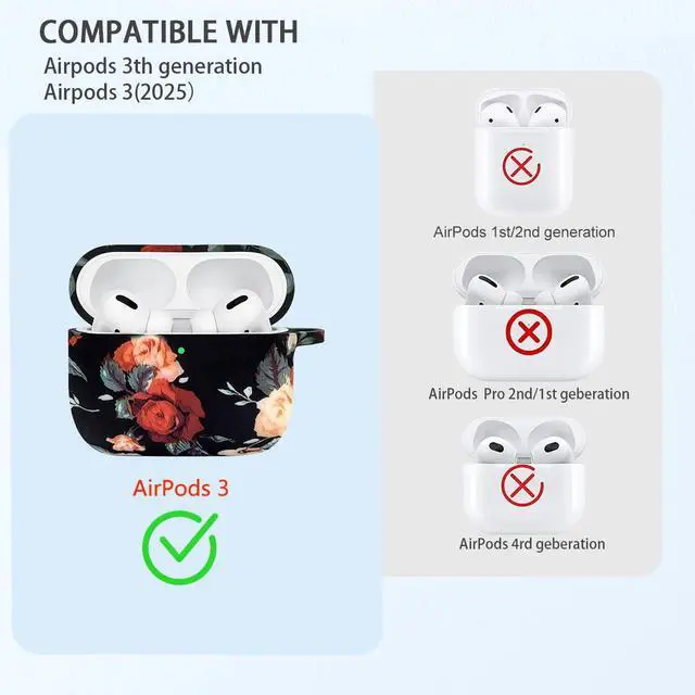Alt view image 4 of 7 - AirPods Pro 3 Case (2025), Shockproof Soft Silicone Case Cover Compatible with Apple Airpods Pro3 Case, Cute Skin Cover with Bracelet Lanyard and Keychain for Men and Women (Vintage Rose)