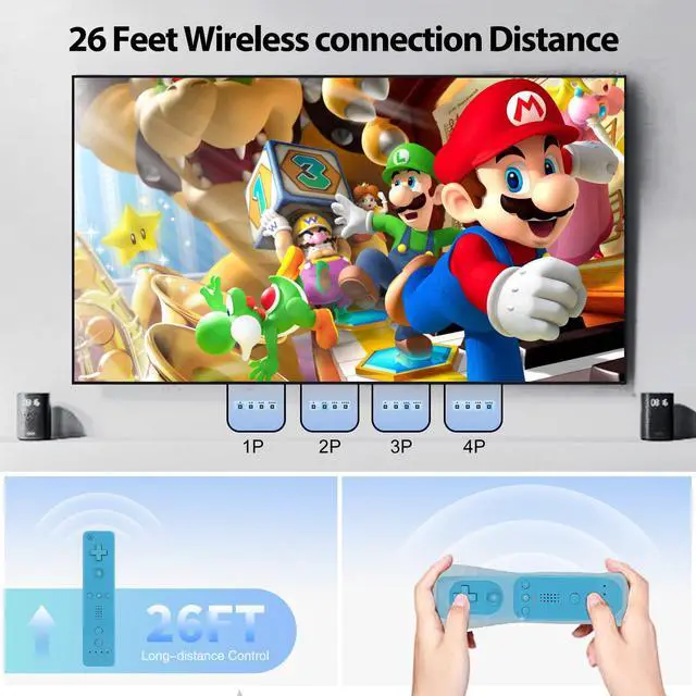 Alt view image 5 of 7 - Replacement Remote Control For Wii &Wii U, with Nunchuck and Silicon Case | Blue, Built-in 2 in 1 Motion Plus