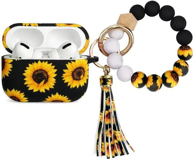 Main image of AirPods Pro 3 Case (2025), Shockproof Soft Silicone Case Cover Compatible with Apple Airpods Pro3 Case, Cute Skin Cover with Bracelet Lanyard and Keychain for Men and Women(Sunflower)