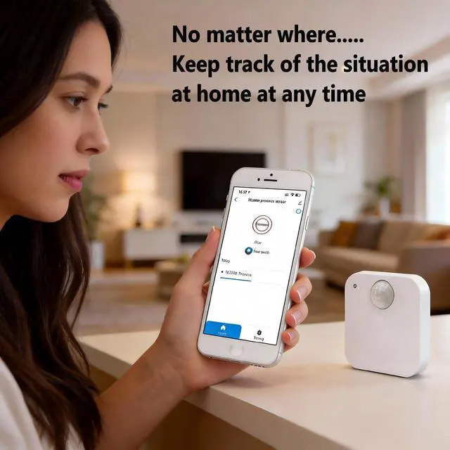 Alt view image 4 of 7 - Zigbee Wireless Human Presence Sensor, Smart mmWave Radar & PIR Motion Sensor, 6M Long Distance, 120° Large Angle for Indoor Home Security, Work with Tuya/Smartlife App, Zigbee Hub Required