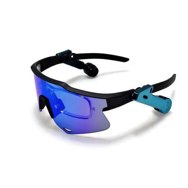 Alt view image 2 of 6 - Bluetooth Cycling Glasses, Open-Ear Audio Sunglasses with Wind-Reducing Mic for Cycling, Running, Driving