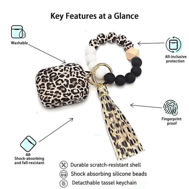 Alt view image 2 of 7 - Pro 3 Case (2025), Shockproof Soft Silicone Case Cover Compatible with Pro3 Case, Cute Skin Cover with Bracelet Lanyard and Keychain for Men and Women (Leopard)