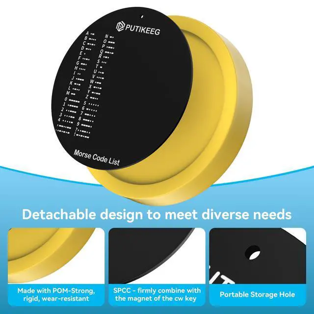 Alt view image 3 of 5 - Morse Code Round Table Key morse code List Learning Shortwave Radio (Yellow)