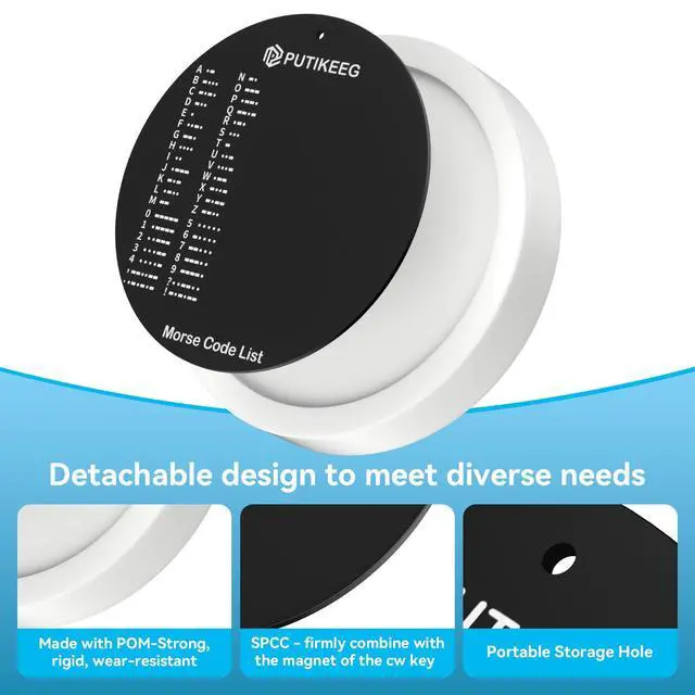 Alt view image 3 of 5 - Morse Code Round Table Key morse code List Learning Shortwave Radio (White)