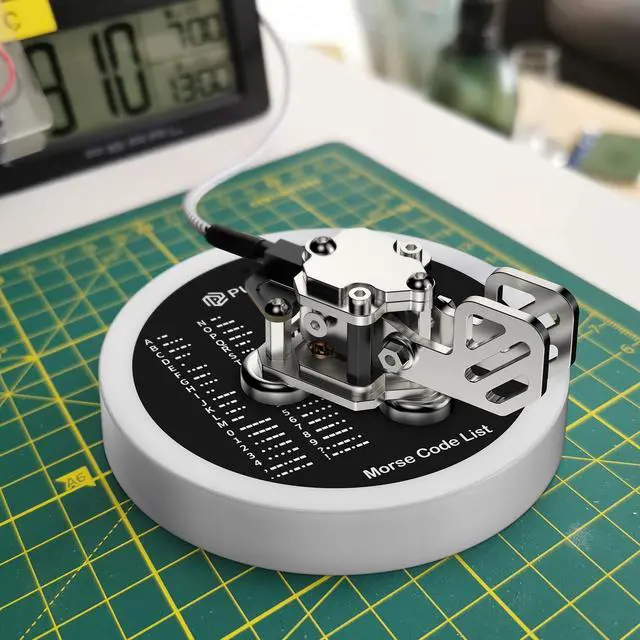 Alt view image 5 of 5 - Morse Code Round Table Key morse code List Learning Shortwave Radio (White)