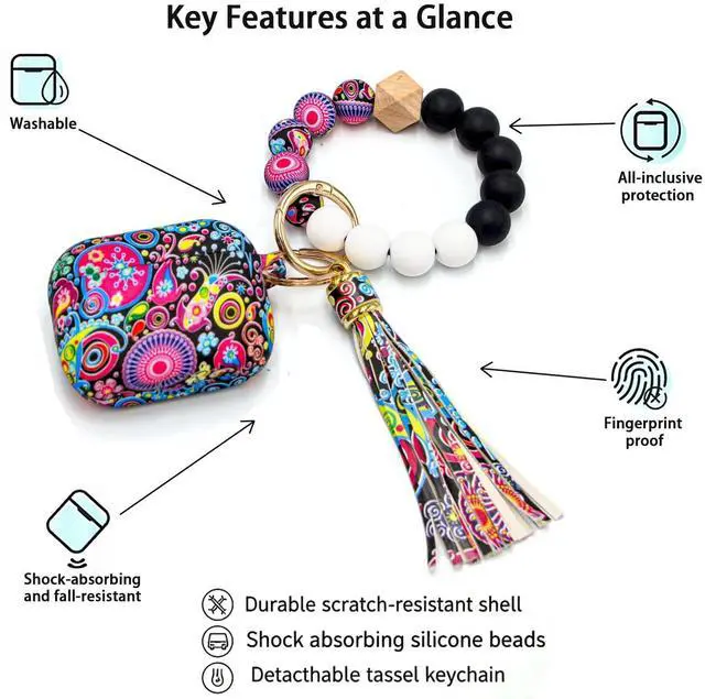 Alt view image 2 of 7 - AirPods Pro 3 Case (2025), Shockproof Soft Silicone Case Cover Compatible with Apple Airpods Pro3 Case, Cute Skin Cover with Bracelet Lanyard and Keychain for Men and Women (Jellyfish)