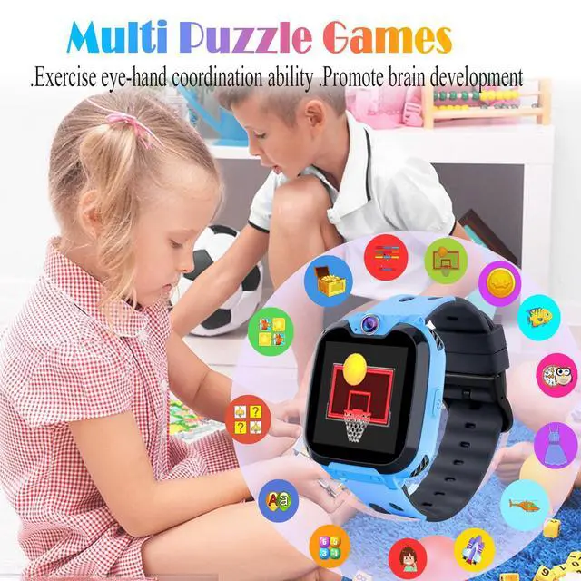 Alt view image 5 of 7 - Smart Watch for Kids Boys Girls, Blue | 26 Puzzle Games, HD Camera, Video Music Player, Pedometer & Flashlight, Alarm Clock & Learn Card, Audio Book