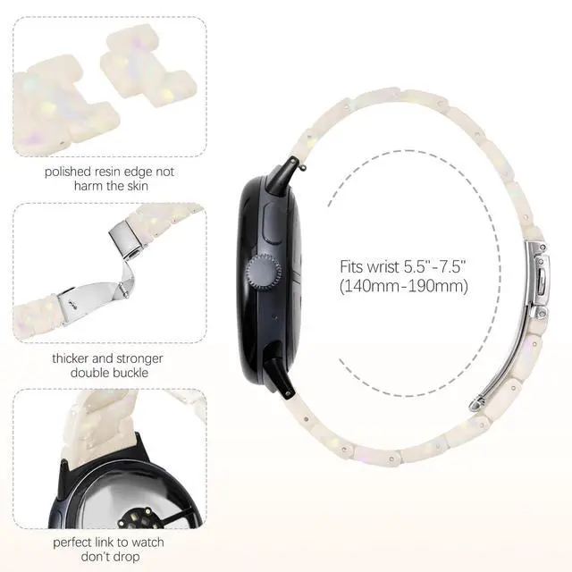 Alt view image 6 of 7 - Compatible with Google Pixel Watch 4 45mm Bands/Pixel Watch 3 45mm Band Resin, Bracelet Strap for Pixel 3/4 Watch Band 45mm Accessory Women Man Wristband Replacement with Stainless Steel Buckle