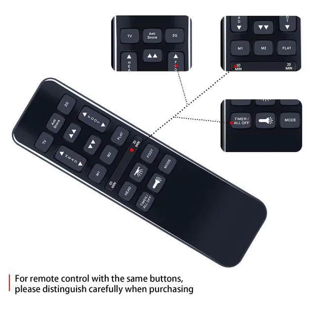 Alt view image 5 of 5 - Replacement Remote Control for Richmat HJH55, for Mattress Firm 600/3000 Adjustable Bed