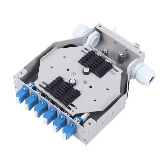 Alt view image 7 of 7 - LC-UPC 6 Duplex 12 Port DIN Rail SM Fiber Optic Enclosure ODF (Includes Pigtail and 6PC Coupler)