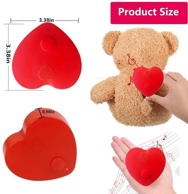 Alt view image 6 of 6 - 16min Voice Recorder for Stuffed Animals,Personal Voice Message Recordable Sound Recorder Chips Module for Mother's Day Christmas Plush Toy,Manual DIY Sound Creative Presents for Boyfriend (Red)