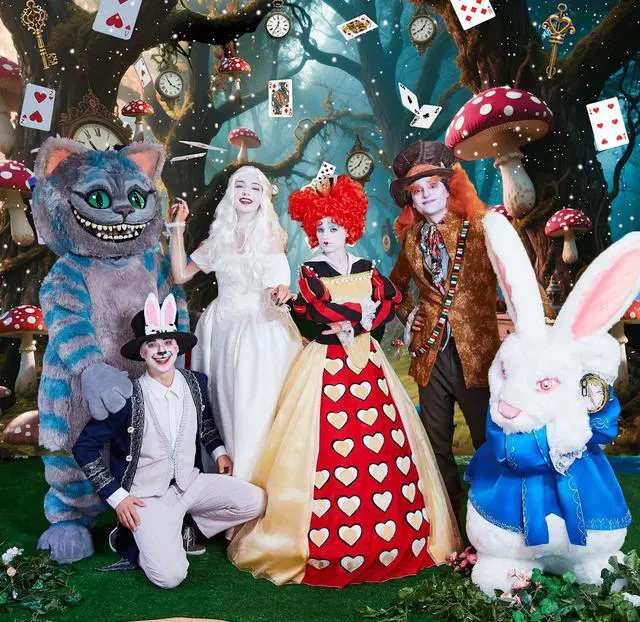 Alt view image 3 of 7 - Halloween Enchanted Forest Backdrop Wonderland Tea Party Checkerboard Mushroom Photography Background Kids Birthday Baby Shower Halloween Family Party Banner Decorations 8x6FT