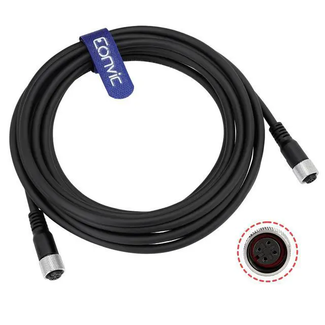 Alt view image 2 of 7 - Industrial M12 A Code 4 Pin Female to Female Connector Molded PVC Aviation Sensor Cable (5m)