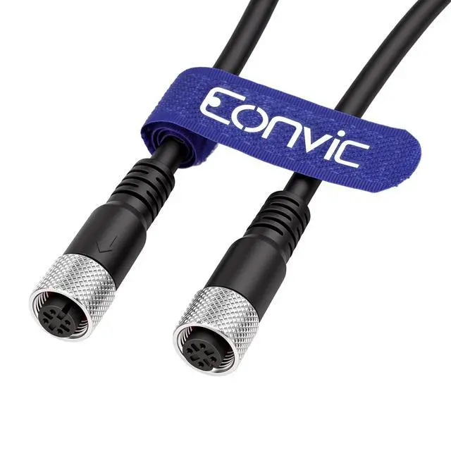 Alt view image 3 of 5 - Industrial M12 A Code 4 Pin Female to Female Connector Molded PVC Aviation Sensor Cable (2m)
