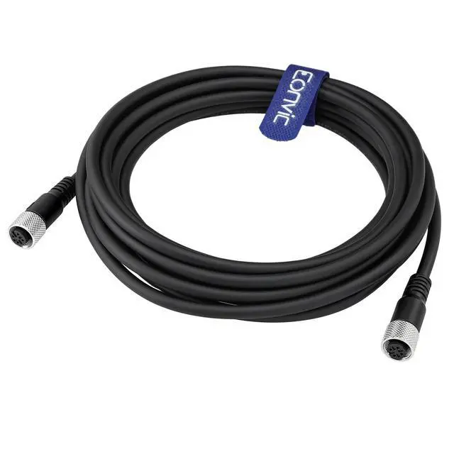 Alt view image 6 of 7 - Industrial M12 A Code 4 Pin Female to Female Connector Molded PVC Aviation Sensor Cable (5m)