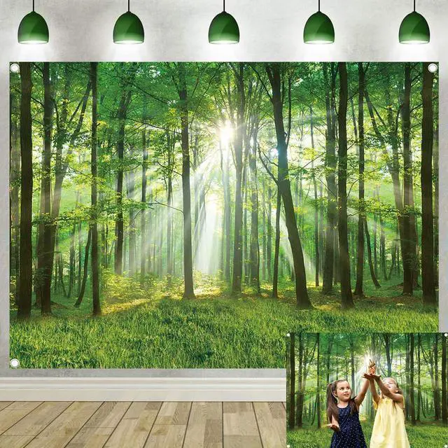 Main image of Spring Forest Nature Backdrop Green Forest Trees Photography Background Spring Camping Outdoor Landscape Scenery Party Decorations Banner Booth Props (8x6FT(94 x 70 inch))