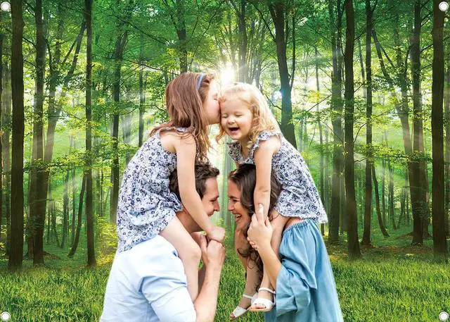 Alt view image 3 of 7 - Spring Forest Nature Backdrop Green Forest Trees Photography Background Spring Camping Outdoor Landscape Scenery Party Decorations Banner Booth Props (8x6FT(94 x 70 inch))